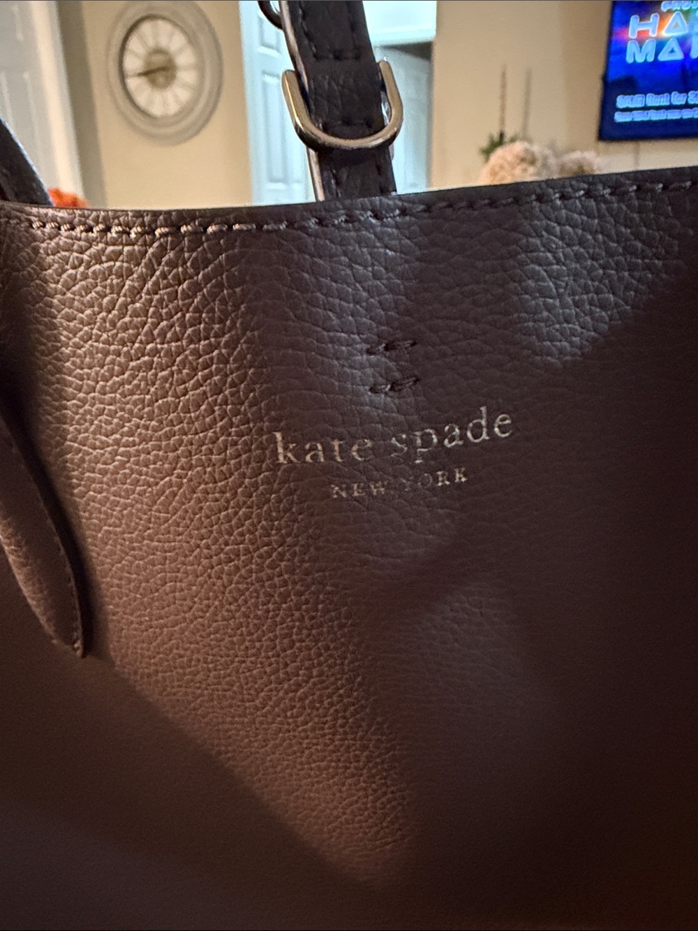 kate spade Brown Pebbled Leather Tote